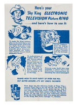 SKY KING TV RING DISPLAYING MINT COMPLETE WITH FOUR PHOTOS AND INSTRUCTIONS.