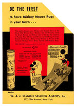 MICKEY MOUSE RUGS SALES LETTER & BROCHURE LOT.