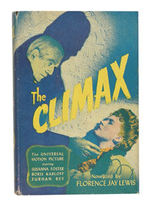 BORIS KARLOFF “THE CLIMAX” HARDCOVER BOOK WITH DUST JACKET.