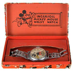"INGERSOLL MICKEY MOUSE WRIST WATCH" BOXED 1934 VERSION.