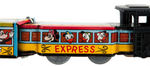 "THE DISNEYLAND EXPRESS" WIND-UP MARX TRAIN WITH PLATFORM BASE.