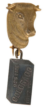 GRAND ARMY OF THE REPUBLIC 1892 NATIONAL ENCAMPMENT BADGE FROM COLORADO.