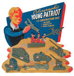 “COLORGRAPHIC YOUNG PATRIOT E-Z CONSTRUCTION ” WWII TOY STORE DISPLAY SIGN.