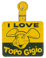 "I LOVE TOPO GIGIO" LARGE LITHO TIN TAB.