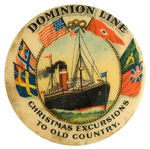 STEAMSHIP LINE BUTTON CIRCA 1902 FROM HAKE COLLECTION PROMOTES “CHRISTMAS EXCURSIONS.”