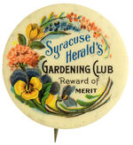 EARLY NEWSPAPER CLUB “REWARD OF MERIT” BUTTON FROM HAKE COLLECTION.
