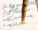 "TO MY GOOD PAL NAT FLEISCHER WITH GOOD LUCK JACK JOHNSON" AUTOGRAPHED VINTAGE PHOTO.