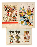 MICKEY MOUSE FOREIGN POSTCARD TRIO.