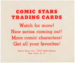 "COMIC STARS TRADING CARDS" SEALED PACKS W/SUPERMAN/ROBIN/BUCK ROGERS & OTHERS.
