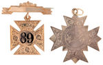 10K GOLD GRADUATION MEDALS FOR WOMEN 1877 AND 1889.