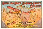 “RINGLING BROS. AND BARNUM & BAILEY COMBINED CIRCUS” POSTER WITH GREAT AIRPLANE CONTENT.