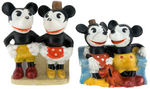 MICKEY & MINNIE BISQUE TOOTHBRUSH HOLDERS.