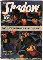 “THE SHADOW” 1941 AND 1943 LOT OF FIVE PULPS.