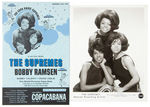 THE SUPREMES COPACABANA RELATED 10 PIECE LOT INCLUDING DIANA ROSS SIGNED CONTRACT.