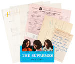 THE SUPREMES COPACABANA RELATED 10 PIECE LOT INCLUDING DIANA ROSS SIGNED CONTRACT.