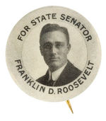 FDR'S 1ST CAMPAIGN BUTTON TO REPRESENT HIS HUDSON RIVER DISTRICT IN 1910.