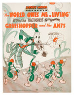 "THE GRASSHOPPER AND THE ANTS" THREE PIECE SHEET MUSIC/ONE SONG FOLIO LOT.
