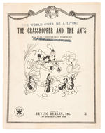 "THE GRASSHOPPER AND THE ANTS" THREE PIECE SHEET MUSIC/ONE SONG FOLIO LOT.