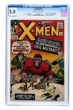 "X-MEN" #4 MARCH 1964 CGC 5.0 VG/FINE - FIRST APPEARANCE OF QUICKSILVER, SCARLET WITCH.