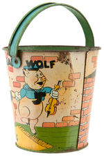 "WHO'S AFRAID OF THE BIG BAD WOLF/THREE LITTLE PIGS" SAND PAIL.