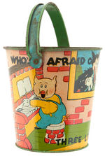 "WHO'S AFRAID OF THE BIG BAD WOLF/THREE LITTLE PIGS" SAND PAIL.