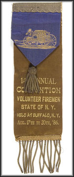 FIREMEN CONVENTION RIBBON BUFFALO, NY 1886.