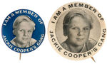 "I AM A MEMBER OF JACKIE COOPER'S GANG" BUTTON PAIR FROM CPB.