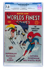"WORLD'S FINEST" #4 WINTER 1941 CGC 7.0 FINE/VF.