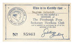 "SECKATARY HAWKINS CLUB" PITTSBURGH PRESS MEMBER'S CARD.