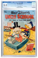 FOUR COLOR #386 (FIRST UNCLE SCROOGE) FEBRUARY 1952 CGC 5.0 OFF-WHITE TO WHITE PAGES.