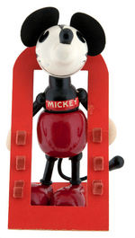 "MICKEY MOUSE" EXTREMELY RARE BOXED SET W/WOOD FIGURE & UTENSILS.