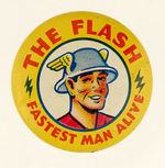 "THE FLASH FASTEST MAN ALIVE" COMIC BOOK PREMIUM BUTTON.