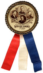 FAMOUS CONDUCTORS AND COMPOSERS INCLUDING SOUSA ON 1906 “WILLOW GROVE PARK” BUTTON.