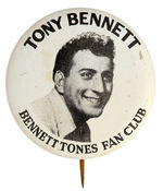 “TONY BENNETT” SCARCE 1950s CLUB BUTTON.