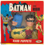 "BATMAN AND ROBIN HAND PUPPETS" BOXED IDEAL SET.
