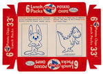"CRUSADER RABBIT BELL BRAND POTATO CHIPS" RARE SET OF BOX FLATS W/COLORING PICTURES.