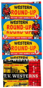 "WESTERN ROUND-UP/T.V. WESTERNS" TOPPS UNOPENED GUM CARD PACKS.