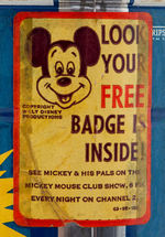KROGER COFFEE CAN WITH "MICKEY MOUSE CLUB MEMBER BADGE" OFFER & BUTTON.