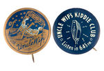 PAIR OF "UNCLE WIP" PHILADELPHIA RADIO STATION CLUB BUTTONS FROM CPB.