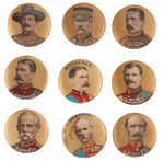 “CAMEO CIGARETTE” NINE GIVE-AWAY BUTTONS PICTURING BOER WAR LEADERS.