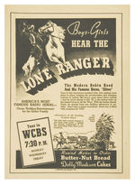 LONE RANGER BUTTERNUT SAFETY CLUB LOT WITH RARE BADGE AND AD.