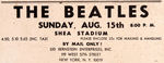 THE BEATLES RARE 1965 SHEA STADIUM CONCERT POSTER.