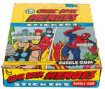MARVEL "COMIC BOOK HEROES STICKERS" TOPPS FULL GUM DISPLAY BOX.
