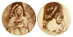 PAIR OF “ESQUIMAUX” SOUVENIR BUTTONS SOLD AT ST. LOUIS 1904 EXPOSITION.
