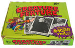 "CREATURE FEATURE/YOU'LL DIE LAUGHING" TOPPS FULL GUM CARD 10¢ DISPLAY BOX.
