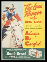 Lone Ranger Bond Bread 1939 School Safety Poster