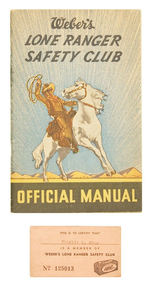 "WEBER'S LONE RANGER SAFETY CLUB" OFFICIAL MANUAL/MEMBERSHIP CARD.