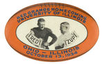 "RED GRANGE HOMECOMING/UNIVERSITY OF ILLINOIS/OHIO/ILLINOIS/OCTOBER 13, 1934" OVAL BUTTON.