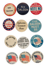 TWELVE PROHIBITION BUTTONS ALL INCLUDING "SALOON."