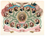 FRANKLIN PIERCE WITH PRESIDENTS 1853 INAUGURAL CHOICE COLOR PRINT BY MAGNUS.